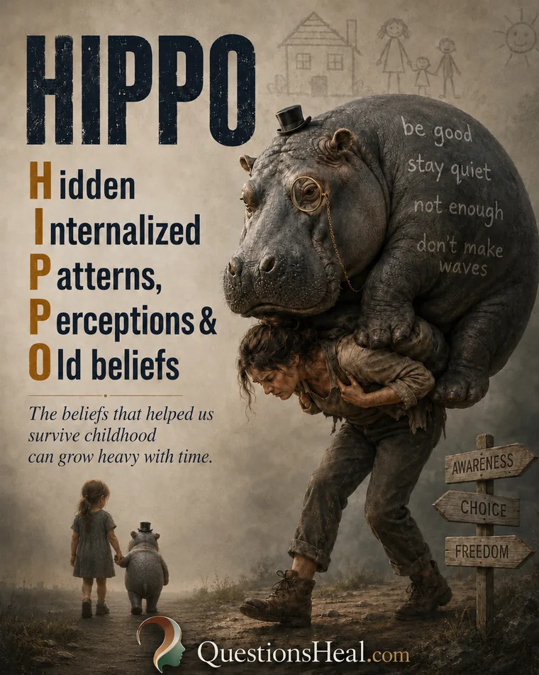 HIPPO: Hidden Internalized Patterns, Perceptions and Old beliefs. The beliefs that helped us survive childhood can grow heavy with time.